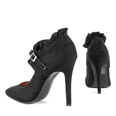 Black Chantel frill heels - Footwear