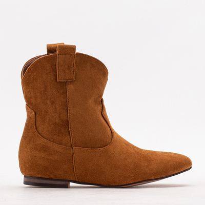 Women's slip-on boots a'la cowboy boots in camel Renola - Footwear