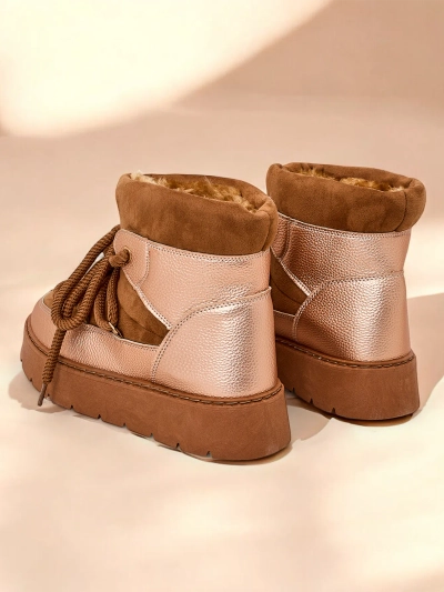 Royalfashion Women's lace-up snow boots Iniuc