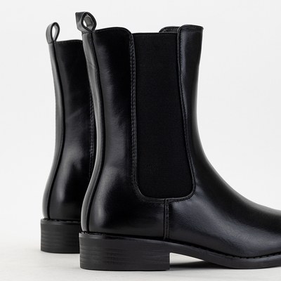OUTLET Black women's boots with square toe Pyroqe - Footwear