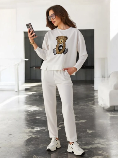 Royalfashion Women's Woven Set with Bear