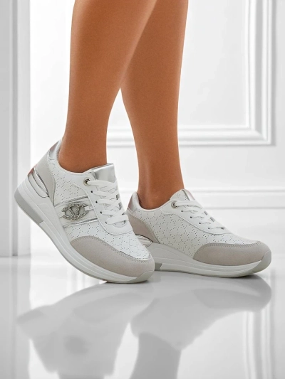 Women's Melania Bianca wedge sneakers 6 cm eco-leather