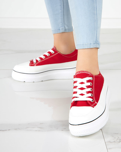 OUTLET Red women's sneakers on the platform Veritar - Footwear