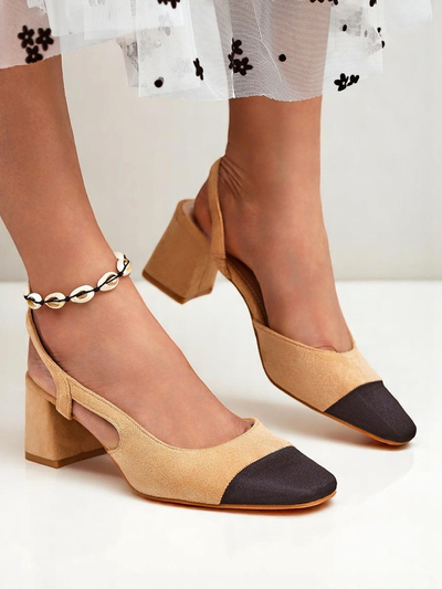 Royalfashion Women's Low Heel Pumps with Decorative Toe Eleganzo