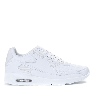 White, sport shoes from leatherette Shenia - Footwear 1