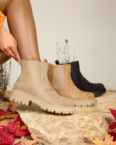 Royalfashion Бежевые женские утепленные ботинки Comfy Walk