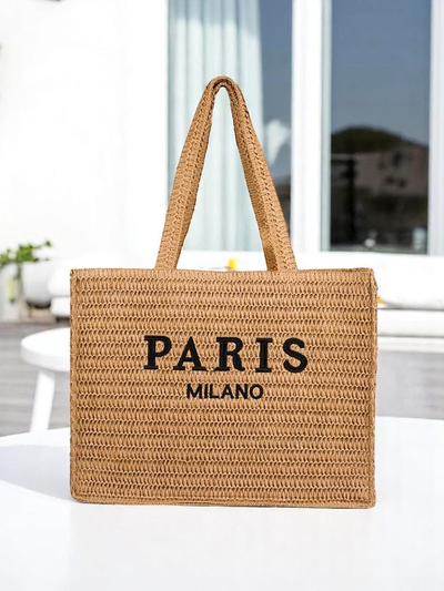 Royalfashion Большая женская соломенная сумка Paris Milano