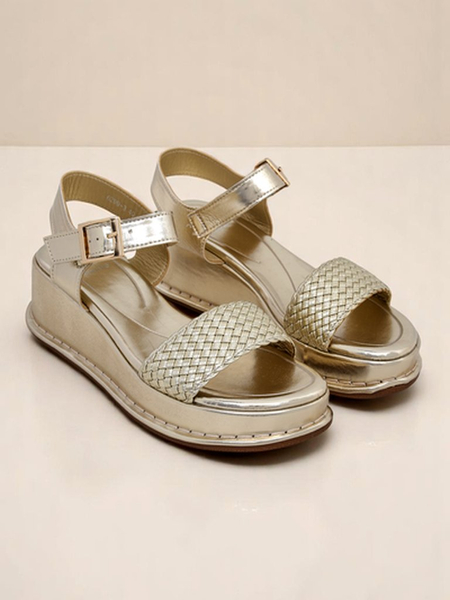 Royalfashion Sieviešu sandales ar platformu un pīto siksniņu Fiolle