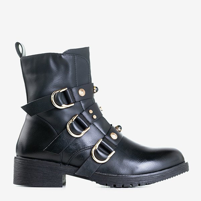 Black women's bags with gold buckles Sytielia - Shoes