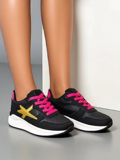 Royalfashion Women's Sneakers with Glitter Avenues