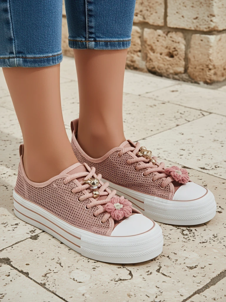 Royalfashion Sieviešu perforētie sporta apavi ar rotājumiem Osdo