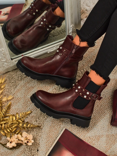 Women's High Eco-Leather Ankle Boots Pearl Mist