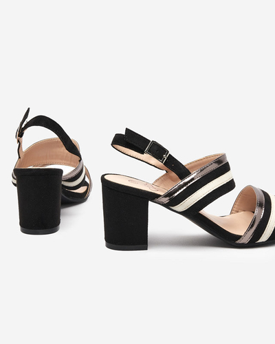 OUTLET Black and white women's eco suede Zebora sandals - Footwear