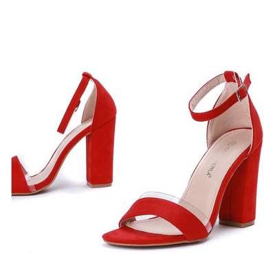 Red sandals on the post Osane - Footwear 1