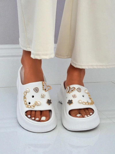 Royalfashion Women’s rubber sandals with embellishments Slash Glam