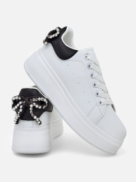 Royalfashion Women's sporty platform sneakers Ribbon Bow