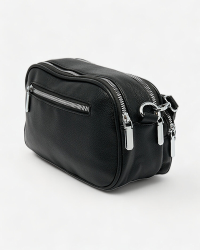 Royalfashion Women's small handbag in black color with inscription