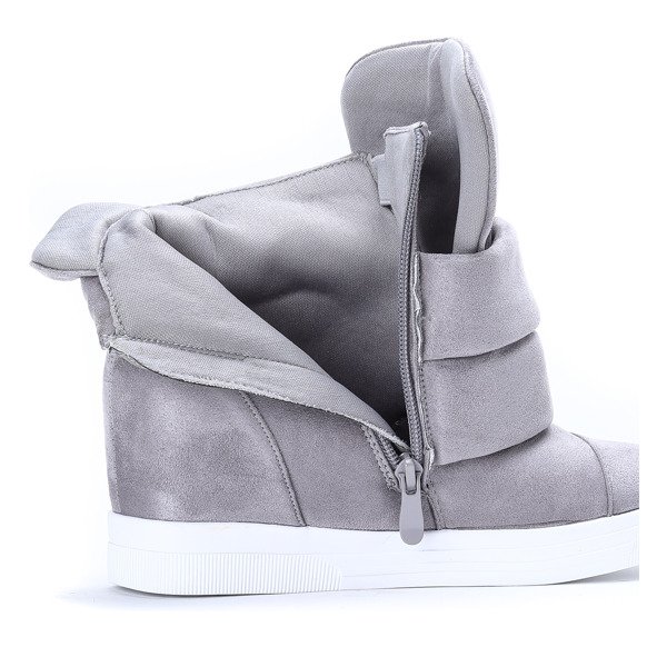 Szare sneakersy na krytym koturnie Oh Little Girl - Obuwie