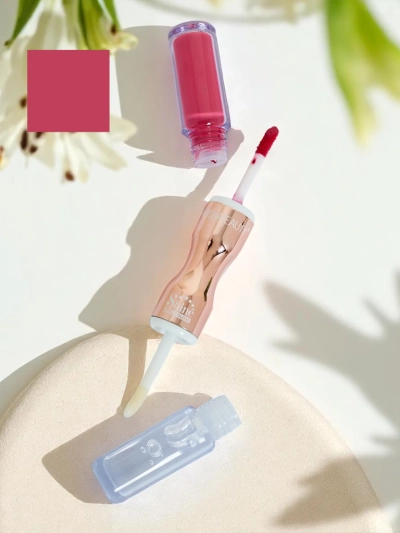 2-in-1 Lipstick and Clear Gloss Ruby New