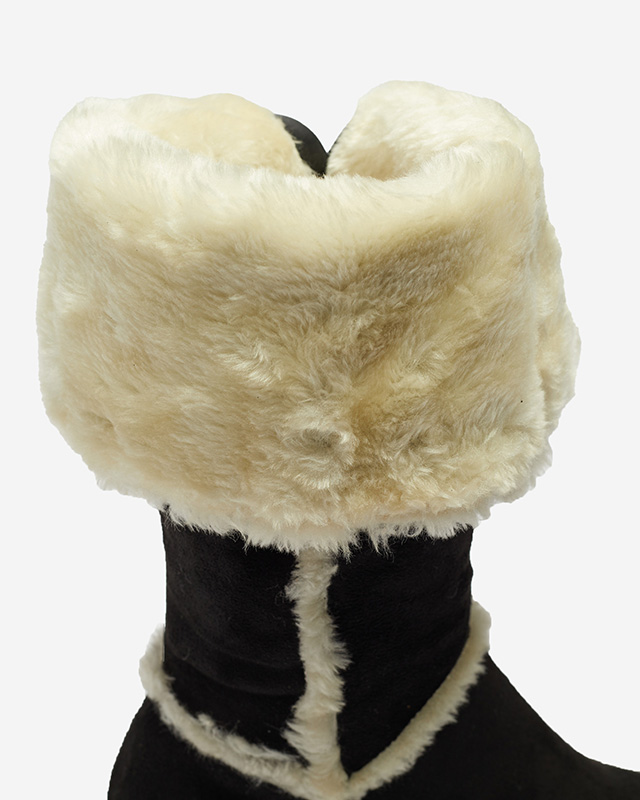 Black women's boots with fur Zerriva- Footwear