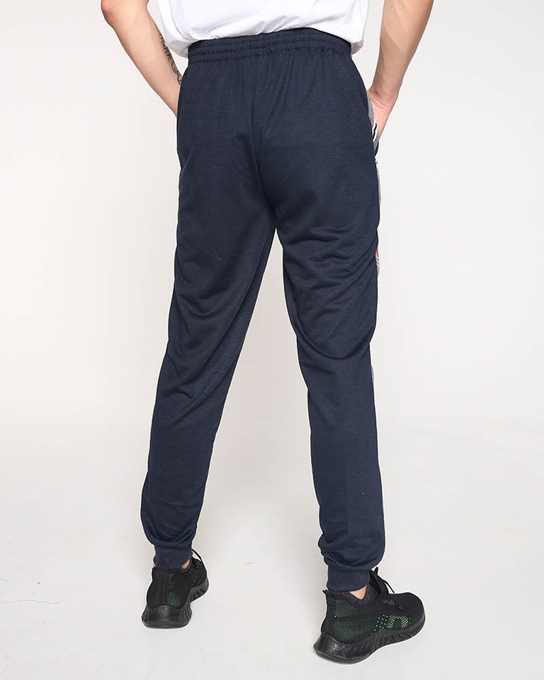 Men's navy blue sweatpants with inscriptions - Clothing