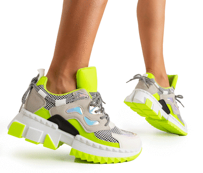 Neon green women's sports shoes Crazy - Footwear