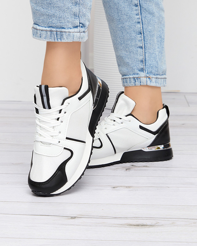 White women's sports shoes with black Ruby inserts - Footwear