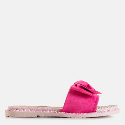 Fuchsia women's slippers with a Foas bow - Footwear