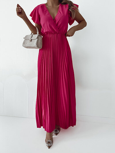 Royalfashion Women's pleated midi dress