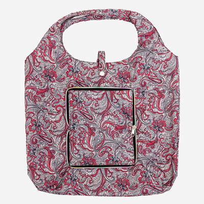 Red patterned shopping bag, foldable into a wallet - Accessories