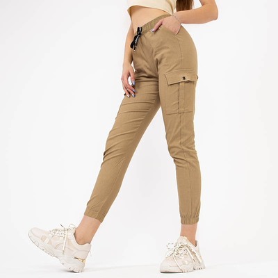 Ladies' beige cargo pants - Clothing