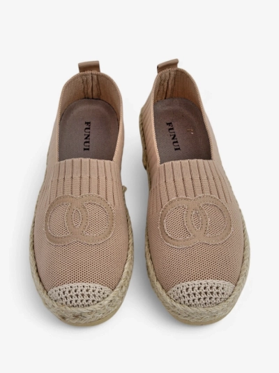 Women's espadrilles Callisto light brown flat heel ecological leather
