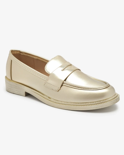 Golden women's moccasins made of eco leather Zibom- Footwear