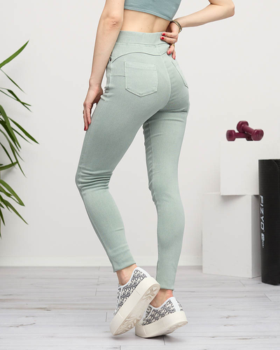 Women's green treggings- Clothing