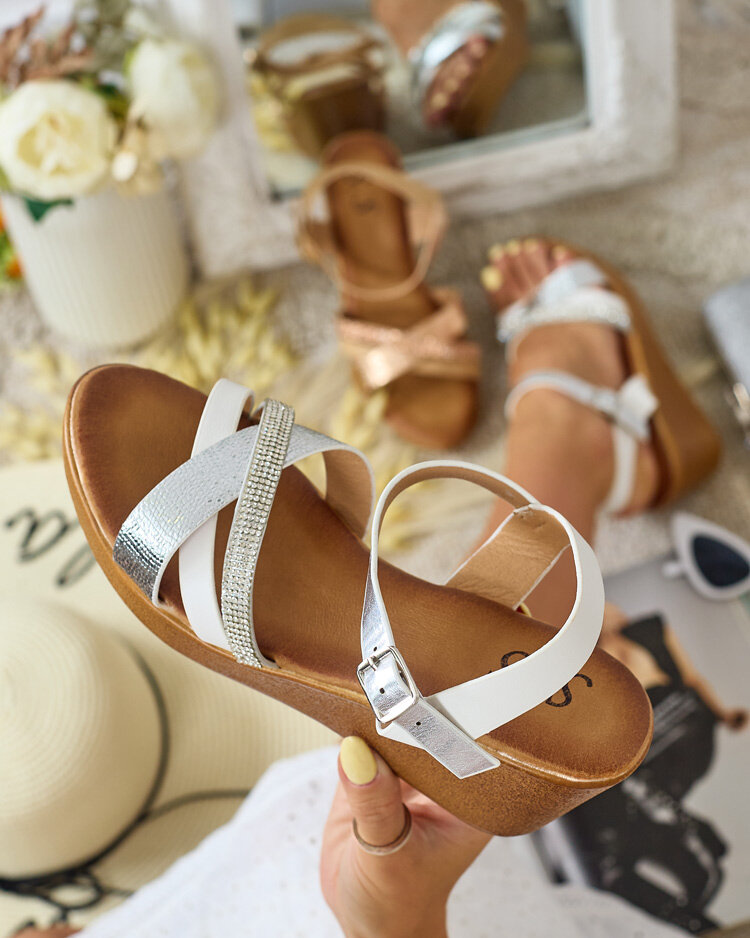 Royalfashion Women's sandals with zircons Bozi