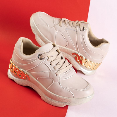 Beige women's sports sneakers Hendi - Footwear