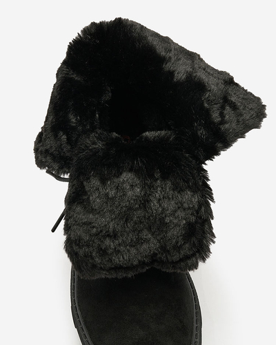 Royalfashion Melni sieviešu mežģīņu zābaki Cavenma