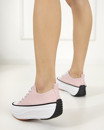 OUTLET Light pink women's sports shoes a'la Tenemika sneakers - Footwear
