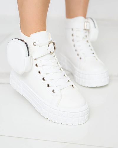 Sieviešu eko ādas sporta apavi baltā krāsā Kolibs- Footwear