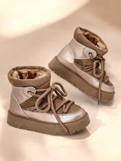 Royalfashion Women's lace-up snow boots Iniuc