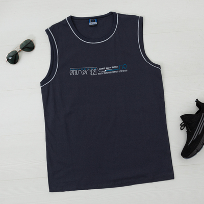 Cotton dark gray men's sleeveless T-shirt - Clothing