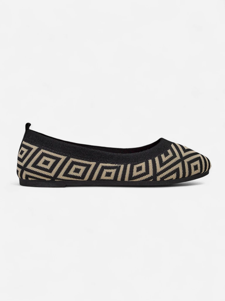 Royalfashion Fabric women’s ballet flats with a geometric print Metric