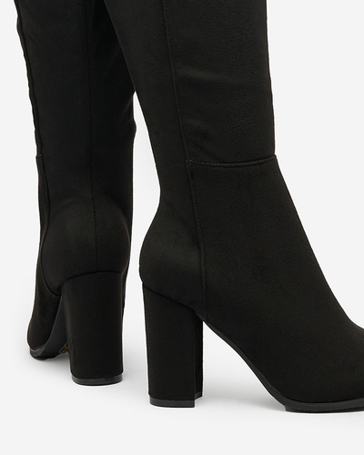 Royalfashion Black women's knee-high boots Gacetat