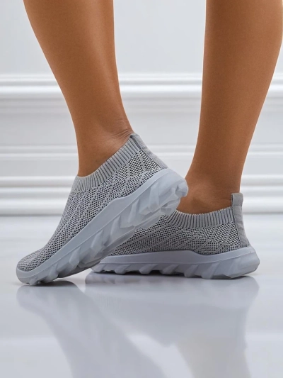 Sneakers da donna grigio tortora Silvana - comode scarpe slip-on per la città