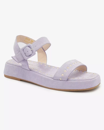 Violetas sieviešu sandales ar mirdzošiem akmentiņiem Franssia - Apavi