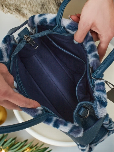 Small Women's Eco-Leather Handbag with Leopard Print Panthory