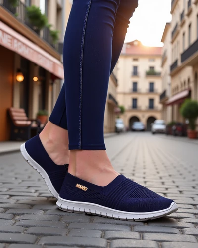Royalfashion Women's sports moccasins Sortpes