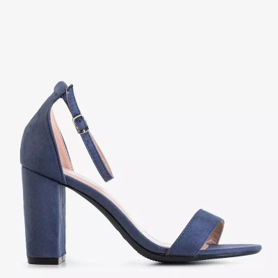 OUTLET Navy blue women's sandals on the Anniet post - Footwear