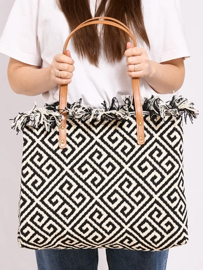 Royalfashion Patterned woven shopper bag