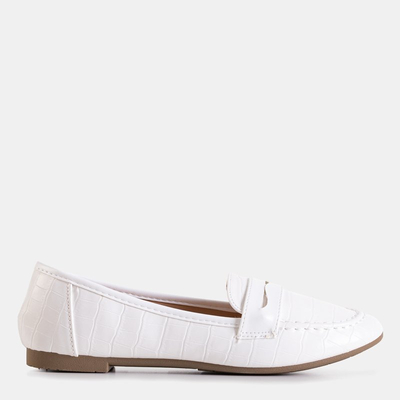 Белые женские лоферы с тиснением Satoko